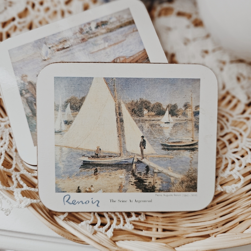 Jason Products Rectangular Renoir Art Coasters Set With Cork Backing - Picture 3 of 8